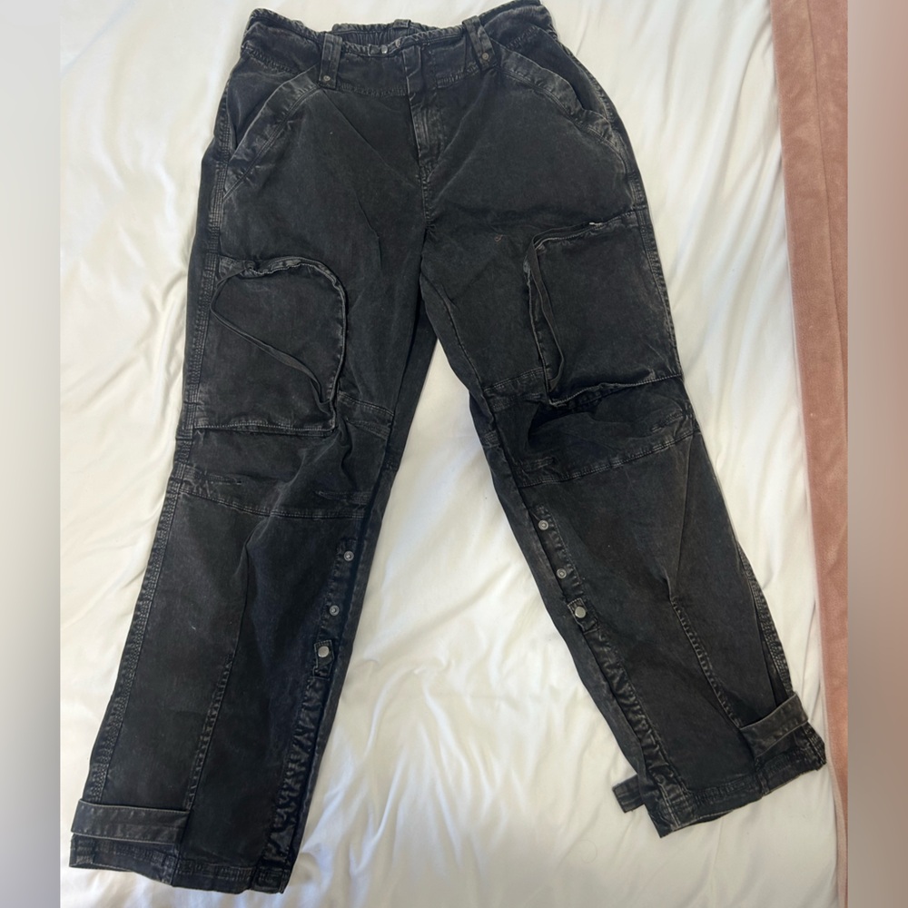 Free People We the Free Can’t Compare Slouch Pant in Washed Black